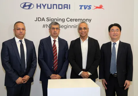 Hyundai Motor and TVS Motor formalize partnership to boost the commercialization of electric tricycles in India.